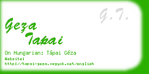 geza tapai business card